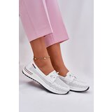 EVENTO Leather Women's Platform Shoes White Violeth Cene