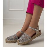 D/CEO Silver perforated espadrille sandals Santos | shoptok.hr