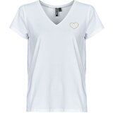 Pieces Majice s kratkimi rokavi PCNEW BILLY TEE EMB Bela | Shoptok.si