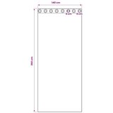 Voile zavjesa sa zavjesama 2 pcs Krema 260 x 140 cm Poliester | Eponuda.com