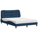 vidaXL Postelja z vzmetnico moder 120x200 cm blago, (21216641) | Shoptok.si