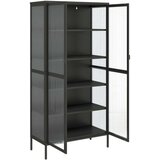 vidaXL Visoka komoda crna 85 x 40 x 180 cm od stakla i čelika | shoptok.hr