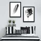 Wallity slika woman feather, 2 dela, 30 x 40cm Cene