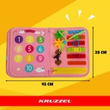 Kruzzel senzorna knjiga od filca s jednorogom, 7 aktivnosti, ružičasta | shoptok.hr