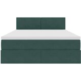  Krevet S LED lampica s pohranom Tamnozelena 140 x 190 cm Baršun | shoptok.hr