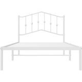  Metalni okvir za krevet s uzglavljem bijeli 100x190 cm | shoptok.hr