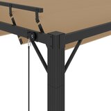  Sjenica s re&amp;scaron;etkastim krovom 3x3 m smeđe-siva tkanina/aluminij Slike