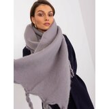 Fashion Hunters Women's grey scarf with fringe Cene
