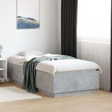 vidaXL Posteljni okvir betonsko siv 90x190 cm inženirski les | Shoptok.si