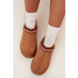Boto Women's Low Snow Boots With Movable Strap And Embroidery On Platform Camel Lyrisse | shoptok.hr