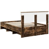  Krevetna konstrukcija s uzglavljem Dimljeni hrast 137 x 203 cm | shoptok.hr