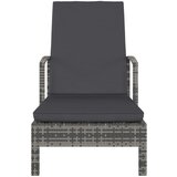 Maison Chic Ležalnik - Sončna ležalnik z naslonjali za roke poli ratan siv, (22043410) | Shoptok.si