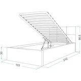  Tapecirani krevet RINO 200x90 crna tkanina | shoptok.hr