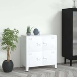 vidaXL arhivska omarica bela 75x40x80 cm jeklo | Shoptok.si
