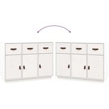  Komoda bela 100x40x75 cm trdna borovina, (20654772) | Shoptok.si