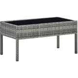 vidaXL vrtna miza siva 75x40x37 cm poli ratan Cene