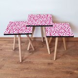 Hanah home 3Shp378 - Fuchsia FuchsiaWhite Nesting Table (3 Pieces) | ePonuda.com