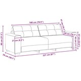  Trosjed Kauč Crni 220x78x80 cm Baršun | shoptok.hr