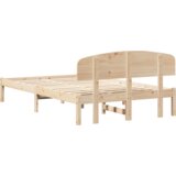 vidaXL Posteljni okvir s hrbtom 120x200 cm iz trdnega borovega lesa | Shoptok.si