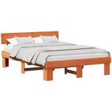  Krevetna konstrukcija s uzglavljem Vosak smeđa 150 x 200 cm | shoptok.hr