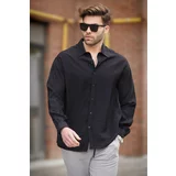 Madmext Men's Black Long Sleeve Oversize Shirt 6733