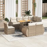 Maison Chic Seti vrtnega pohištva - Vrtna garnitura 9-delna z blazinami bež poli ratan, (21796223) | Shoptok.si
