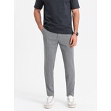 Ombre Men's classic cut pants in a delicate check - grey | Shoptok.si