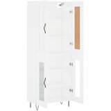  Visoka komoda bijela 69,5x34x180 cm konstruirano drvo Slike