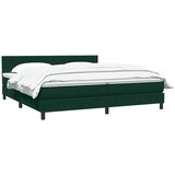 Box Spring krevet s madracem tamno zeleni 180x220 cm baršun | Eponuda.com