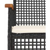  3-dijelni bistro set s jastucima poliratan i drvo bagrema crni | shoptok.hr