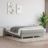 The Living Store Box spring posteljni z vzmetnico svetlo siv 140x190 cm blago - Box Spring Postelja, (21518380) Cene