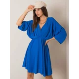 Fashionhunters Blue dress with triangle neckline