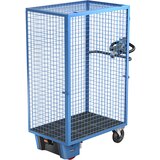 eurokraft pro nivojski voziček z električnim pogonom, mrežasta stena za obešanje, dxšxv 1470 x 730 x 1810 mm, svetlo modre barve | Shoptok.si
