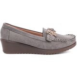 Shelvt Grey shoes with a golden teddy bear Cene