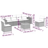  7-dijelni set vrtnih sofa od poliratana s jastucima crni | shoptok.hr
