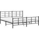 Metalni okvir kreveta uzglavlje i podnožje crni 200x200 cm | shoptok.hr