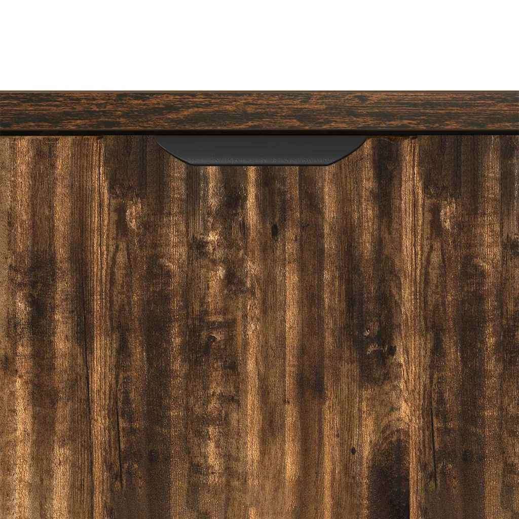 vidaXL kopalniška omarica s predalom dimljeni hrast 39.5 x 36 x 88 cm | Shoptok.si