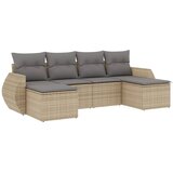  6-dijelni set vrtnih sofa s jastucima bež od poliratana | shoptok.hr