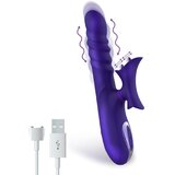 Action No. Fourteen Thrusting & Waving Function with Rabbit Liquid Silicone Purple | shoptok.hr