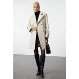 Trendyol Ecru Stitch Detailed Regular Wool Midi Coat | Shoptok.si