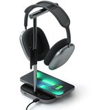 Satechi stojalo za slušalke 2-V-1 z brezžičnim polnilnikom USB-C s kablom; brez adapterja, astro siva | Shoptok.si