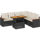  7-dijelni set vrtnih sofa od poliratana s jastucima crni bagrem | shoptok.hr