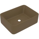 vidaXL Razkošen umivalnik mat krem 41x30x12 cm keramičen, (21409396) | Shoptok.si