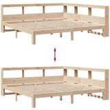  Knjižna postelja brez vzmetnice 200x200 cm trdna borovina | Shoptok.si