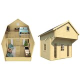 Male kuće Drvena vrtna kuća BUNKIE ALBERTA 355 × 325 cm sa šindrom | shoptok.hr