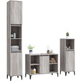  3-dijelni set kupaonskog namještaja siva boja hrasta drveni | shoptok.hr