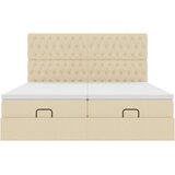 vidaXL otomanski okvir kreveta s madracima krem 200x200cm od tkanine | shoptok.hr