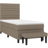  s oprugama i madracem smeđesivi 90x200 cm od tkanine | shoptok.hr