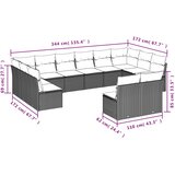  12-dijelni set vrtnih sofa od poliratana s jastucima sivi | shoptok.hr
