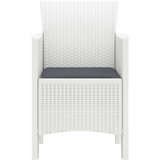 vidaXL Vrtna stolica Set od 4 Bijela, Antracit Plastika, Poliester | shoptok.hr